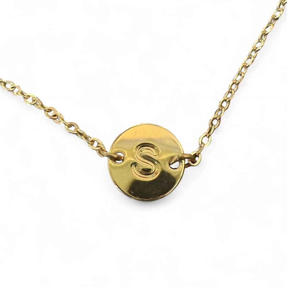 Gold Tone S Initial Bracelet Adjustable Chain Personalized Letter Jewelry - Picture 2 of 5